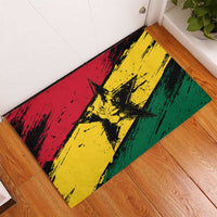 Ghana Flag Rubber Doormat with Coat of Arms Design TS04