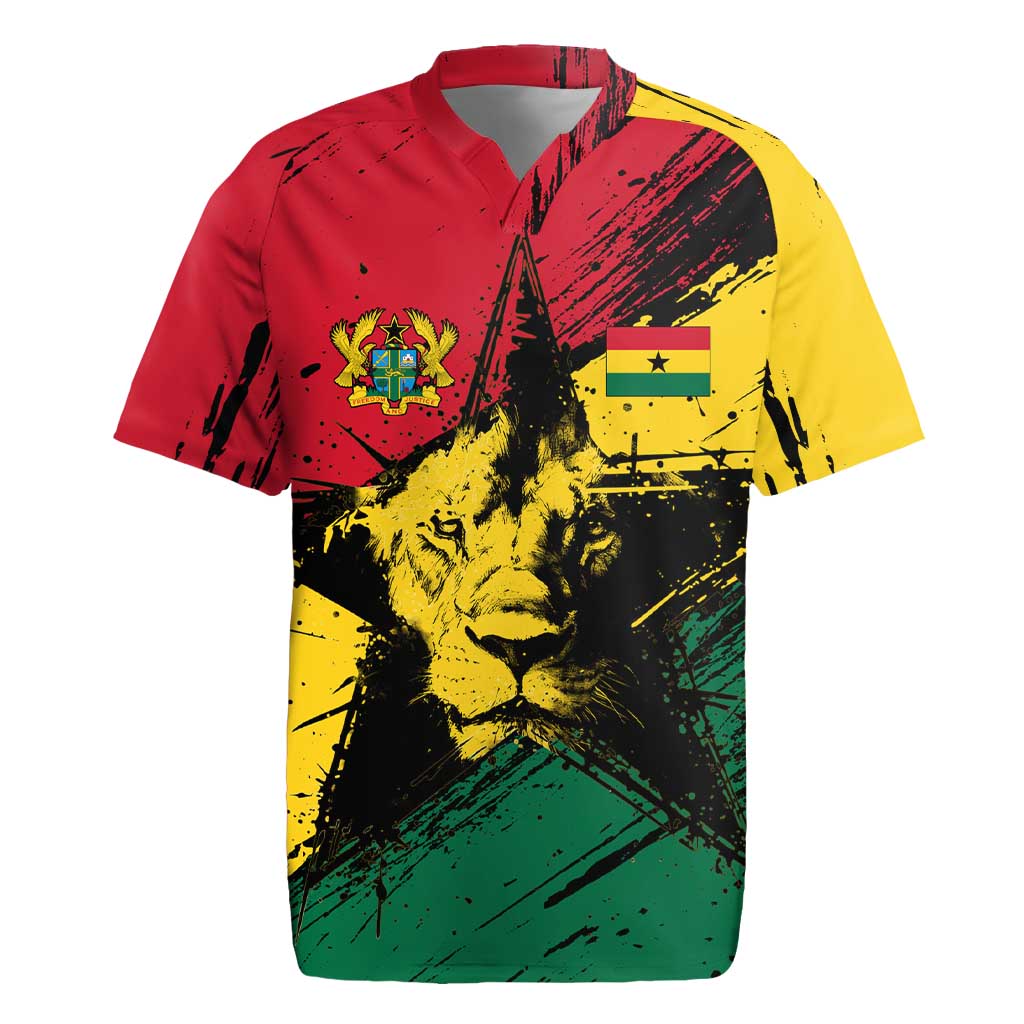 Ghana Flag Rugby Jersey with Coat of Arms Design TS04