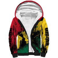 Ghana Flag Sherpa Hoodie with Coat of Arms Design TS04