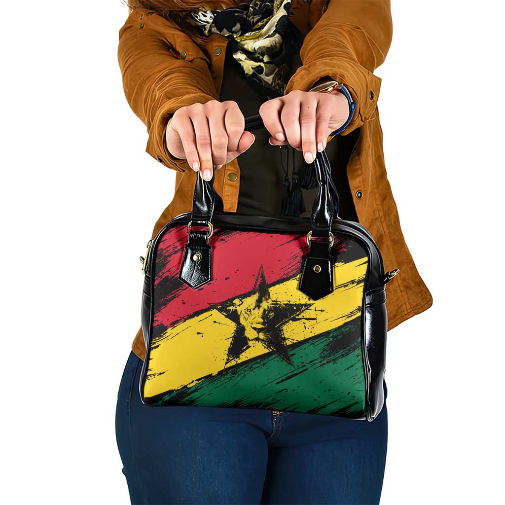 Ghana Flag Shoulder Handbag with Coat of Arms Design TS04