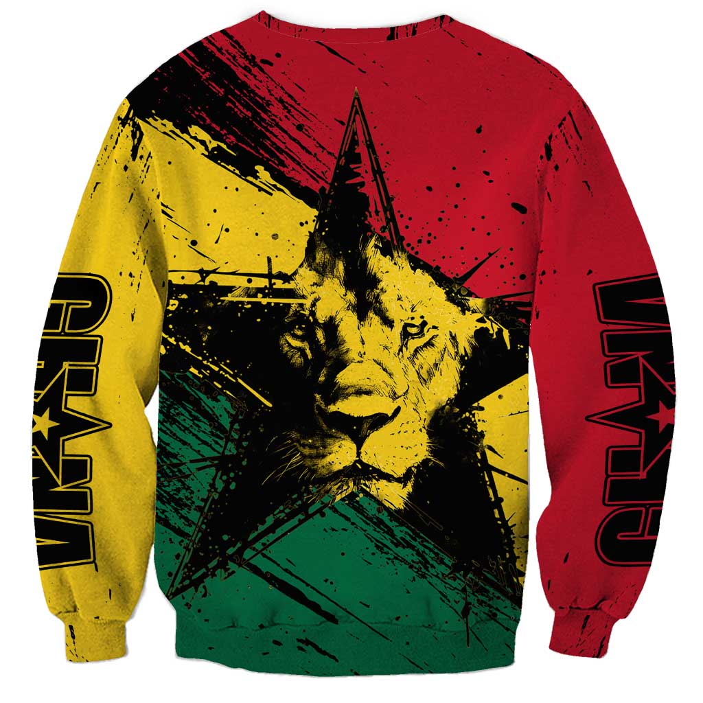 Ghana Flag Sweatshirt with Coat of Arms Design TS04