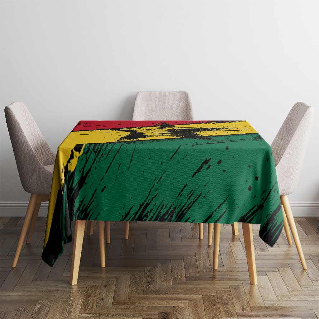 Ghana Flag Tablecloth with Coat of Arms Design TS04