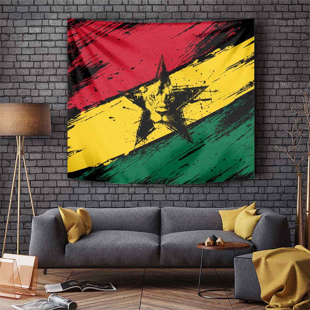 Ghana Flag Tapestry with Coat of Arms Design TS04