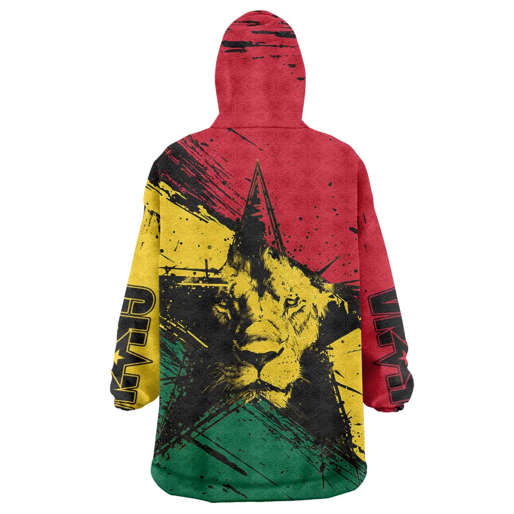 Ghana Flag Wearable Blanket Hoodie with Coat of Arms Design TS04