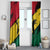 Ghana Flag Window Curtain with Coat of Arms Design TS04