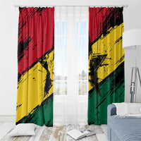 Ghana Flag Window Curtain with Coat of Arms Design TS04