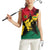 Ghana Flag Women Sleeveless Polo Shirt with Coat of Arms Design TS04