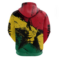 Ghana Flag Zip Hoodie with Coat of Arms Design TS04