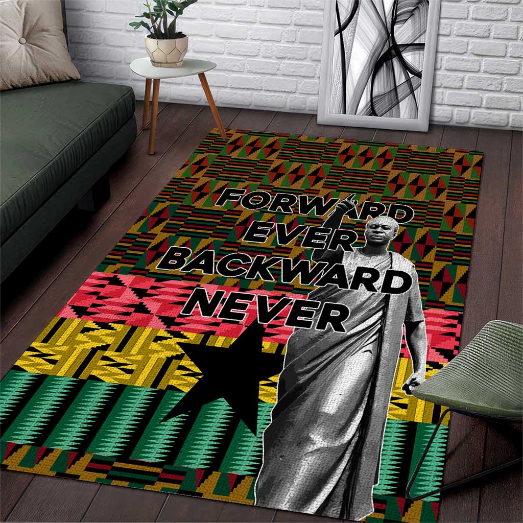 Kwame Nkrumah Area Rug with Coat of Arms – Grunge Style Design