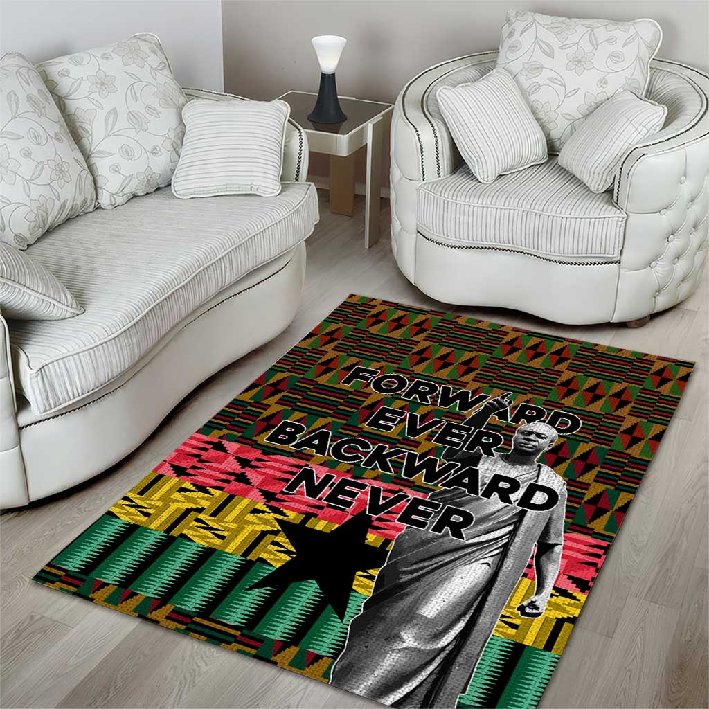 Kwame Nkrumah Area Rug with Coat of Arms – Grunge Style Design