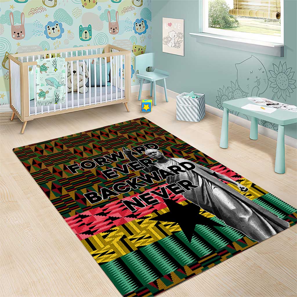 Kwame Nkrumah Area Rug with Coat of Arms – Grunge Style Design