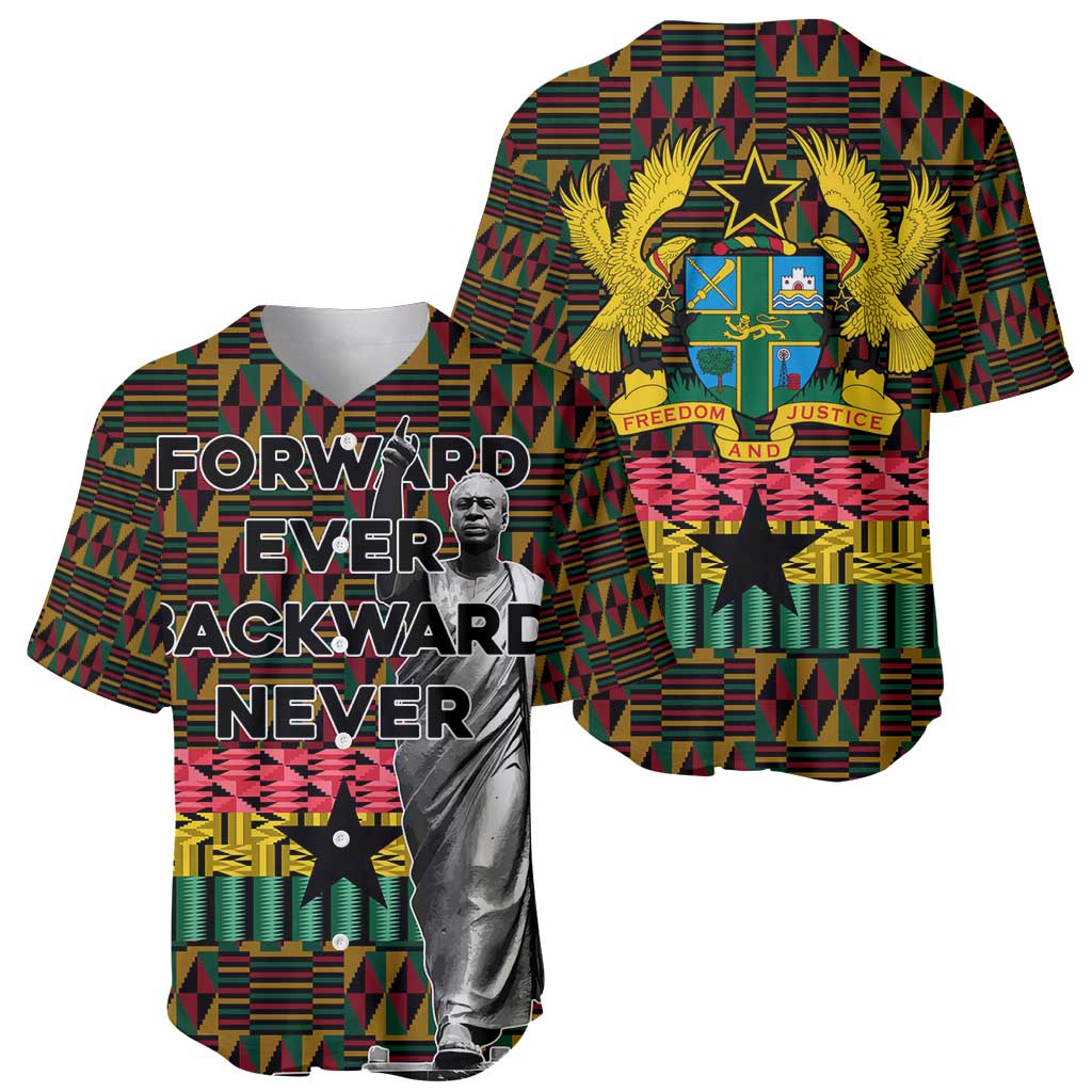 Kwame Nkrumah Baseball Jersey with Coat of Arms – Grunge Style Design
