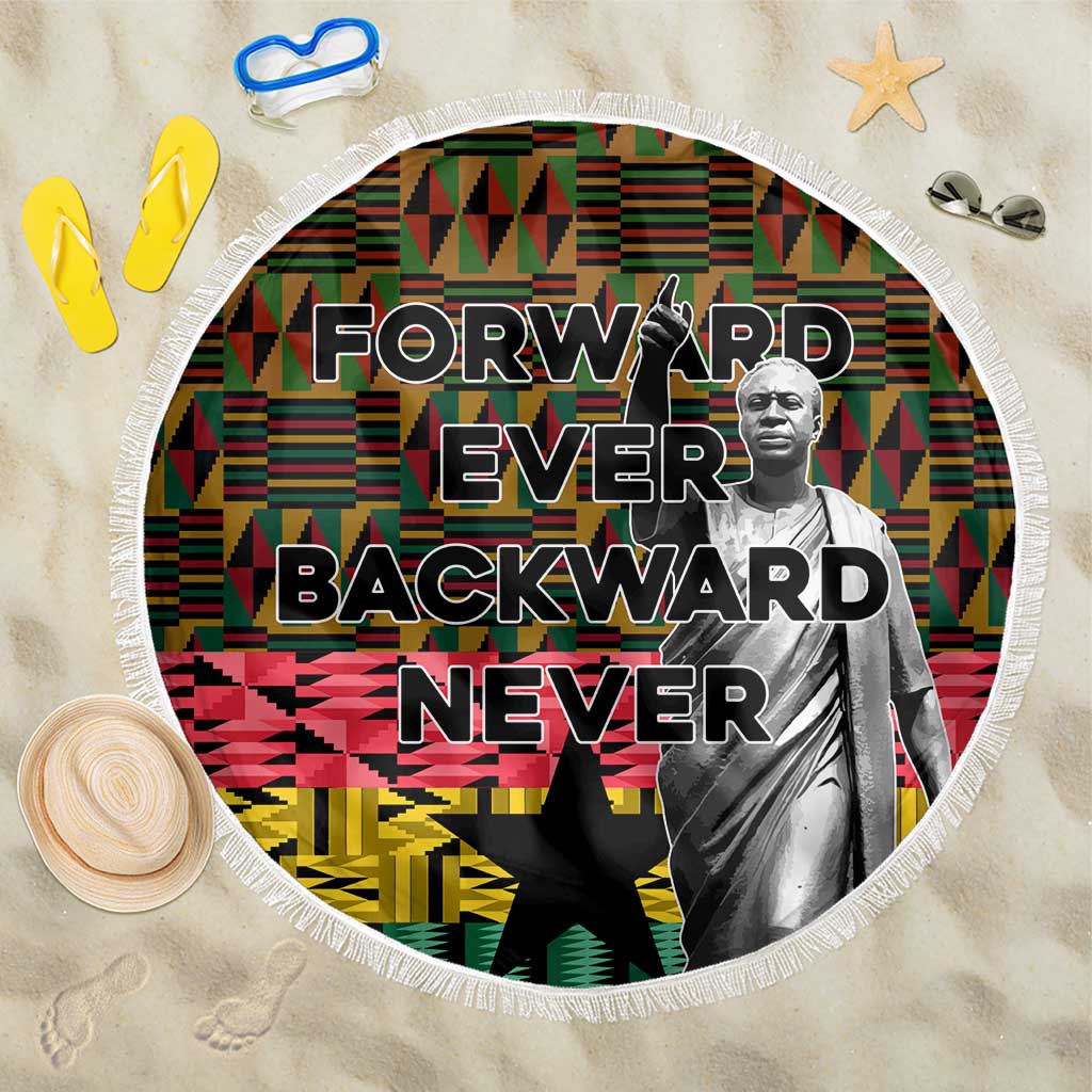 Kwame Nkrumah Beach Blanket with Coat of Arms – Grunge Style Design