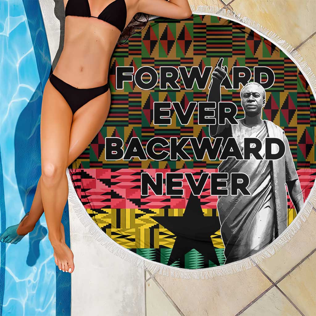 Kwame Nkrumah Beach Blanket with Coat of Arms – Grunge Style Design