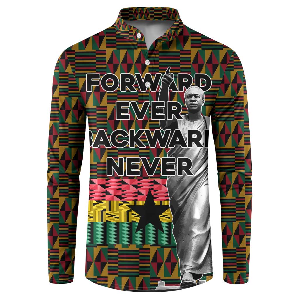 Kwame Nkrumah Button Sweatshirt with Coat of Arms – Grunge Style Design