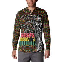 Kwame Nkrumah Button Sweatshirt with Coat of Arms – Grunge Style Design