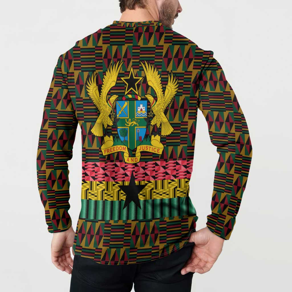 Kwame Nkrumah Button Sweatshirt with Coat of Arms – Grunge Style Design
