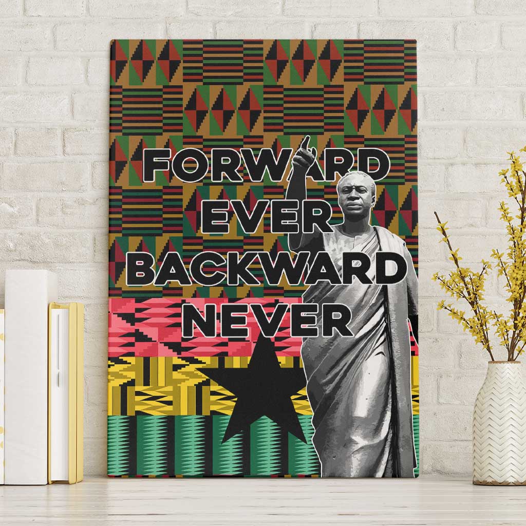 Kwame Nkrumah Canvas Wall Art with Coat of Arms – Grunge Style Design