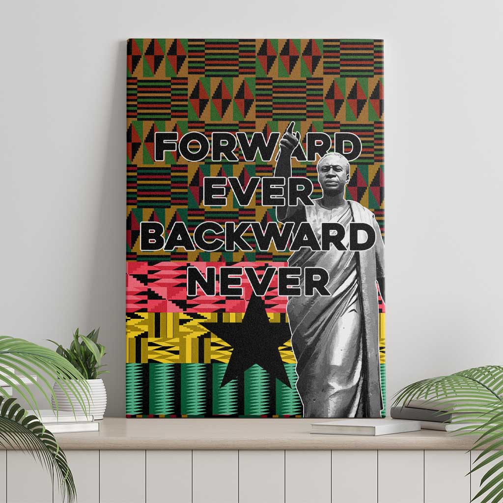Kwame Nkrumah Canvas Wall Art with Coat of Arms – Grunge Style Design