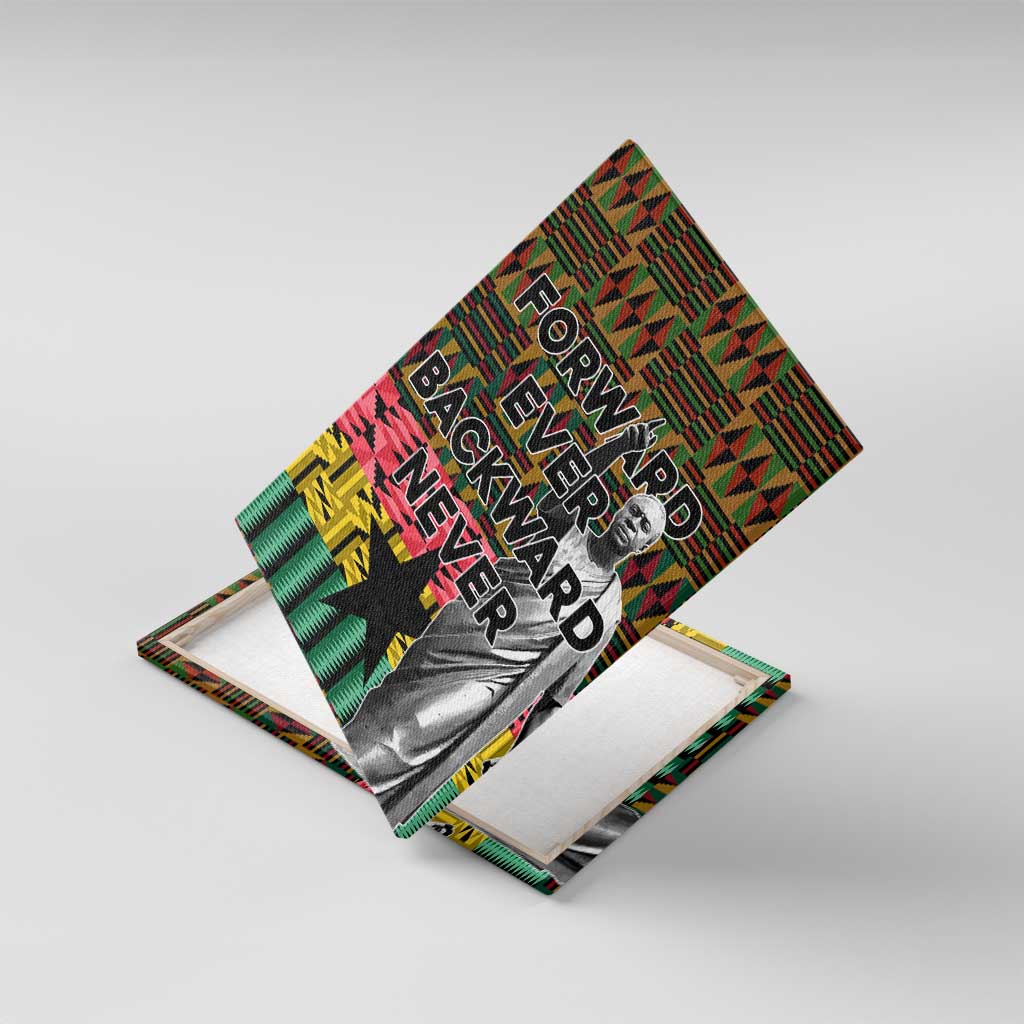 Kwame Nkrumah Canvas Wall Art with Coat of Arms – Grunge Style Design