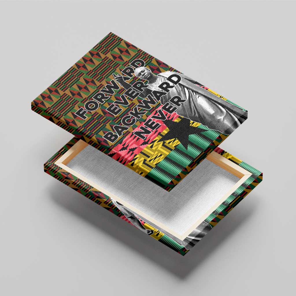 Kwame Nkrumah Canvas Wall Art with Coat of Arms – Grunge Style Design