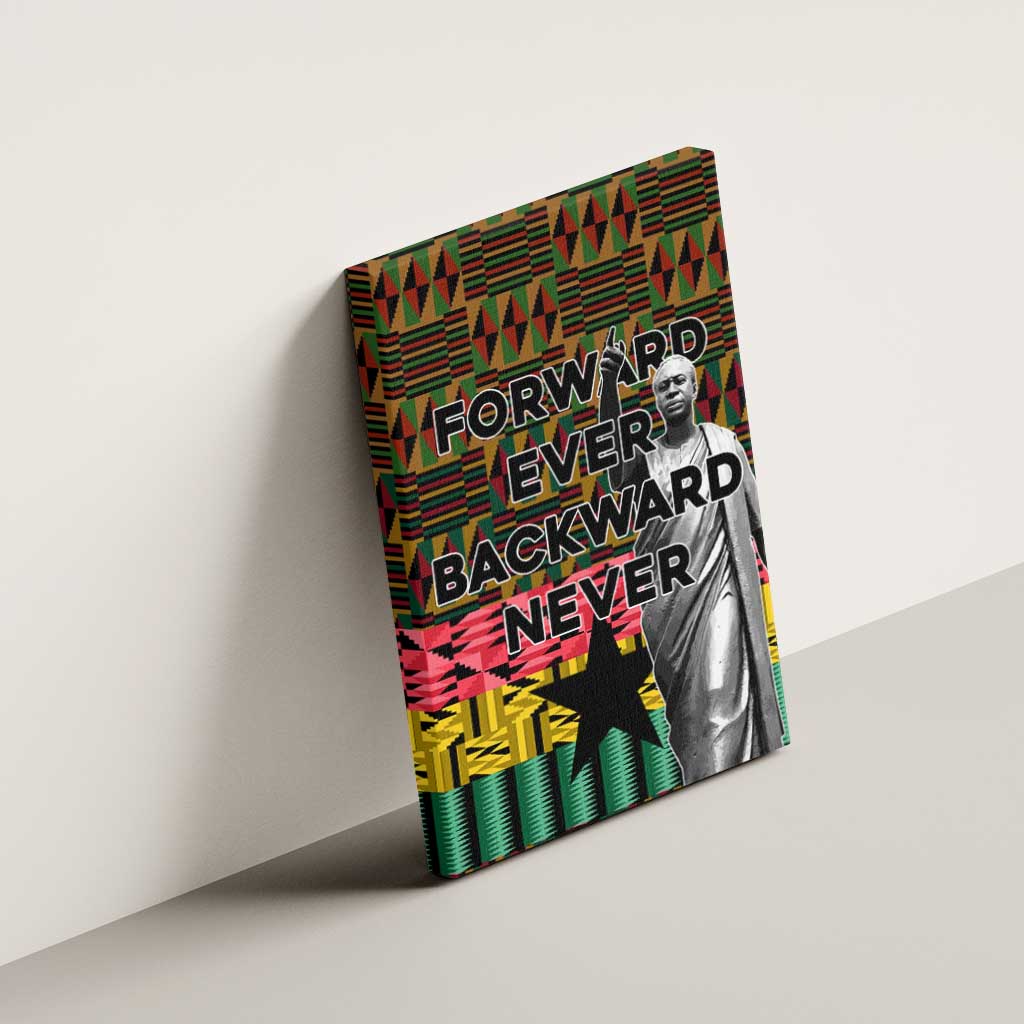 Kwame Nkrumah Canvas Wall Art with Coat of Arms – Grunge Style Design