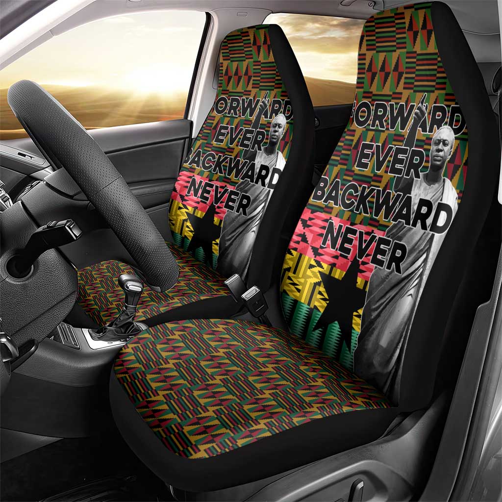 Kwame Nkrumah Car Seat Cover with Coat of Arms – Grunge Style Design