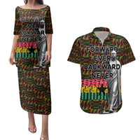 Kwame Nkrumah Couples Matching Puletasi and Hawaiian Shirt with Coat of Arms – Grunge Style Design
