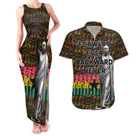 Kwame Nkrumah Couples Matching Tank Maxi Dress and Hawaiian Shirt with Coat of Arms – Grunge Style Design