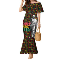 Kwame Nkrumah Family Matching Mermaid Dress and Hawaiian Shirt with Coat of Arms – Grunge Style Design