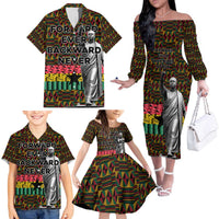 Kwame Nkrumah Family Matching Off The Shoulder Long Sleeve Dress and Hawaiian Shirt with Coat of Arms – Grunge Style Design