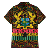 Kwame Nkrumah Family Matching Off Shoulder Short Dress and Hawaiian Shirt with Coat of Arms – Grunge Style Design