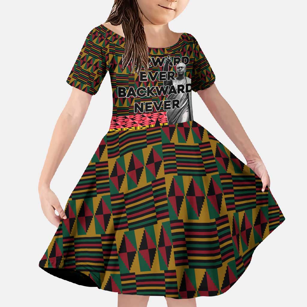 Kwame Nkrumah Family Matching Short Sleeve Bodycon Dress and Hawaiian Shirt with Coat of Arms – Grunge Style Design