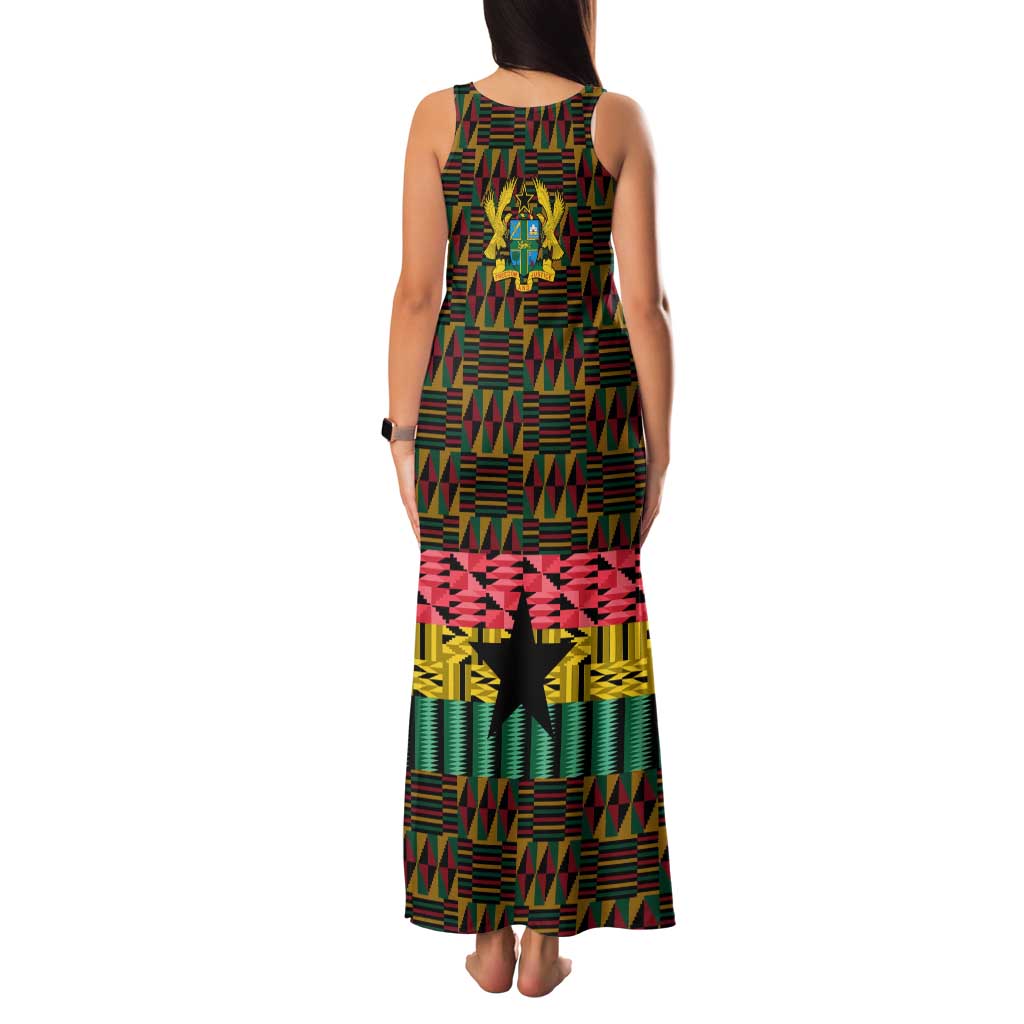 Kwame Nkrumah Family Matching Tank Maxi Dress and Hawaiian Shirt with Coat of Arms – Grunge Style Design