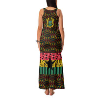 Kwame Nkrumah Family Matching Tank Maxi Dress and Hawaiian Shirt with Coat of Arms – Grunge Style Design