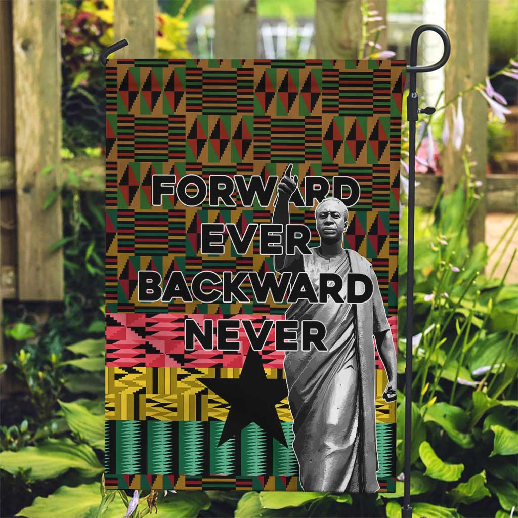 Kwame Nkrumah Garden Flag with Coat of Arms – Grunge Style Design