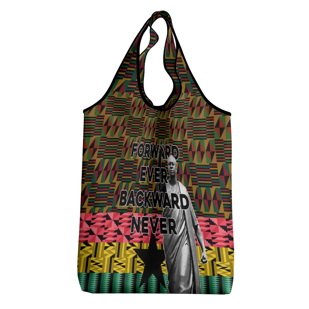 Kwame Nkrumah Grocery Bag with Coat of Arms – Grunge Style Design