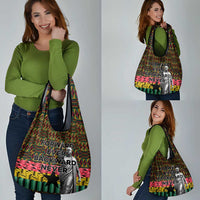 Kwame Nkrumah Grocery Bag with Coat of Arms – Grunge Style Design