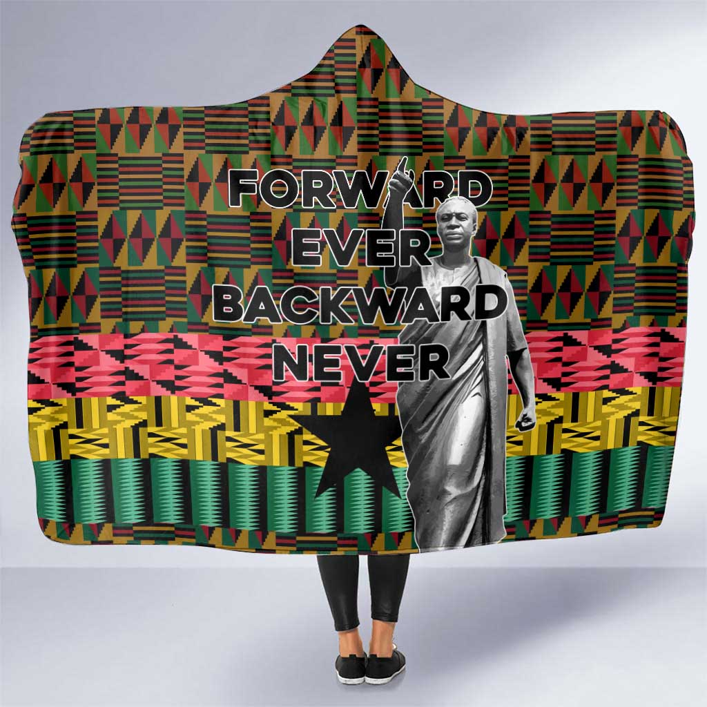 Kwame Nkrumah Hooded Blanket with Coat of Arms – Grunge Style Design