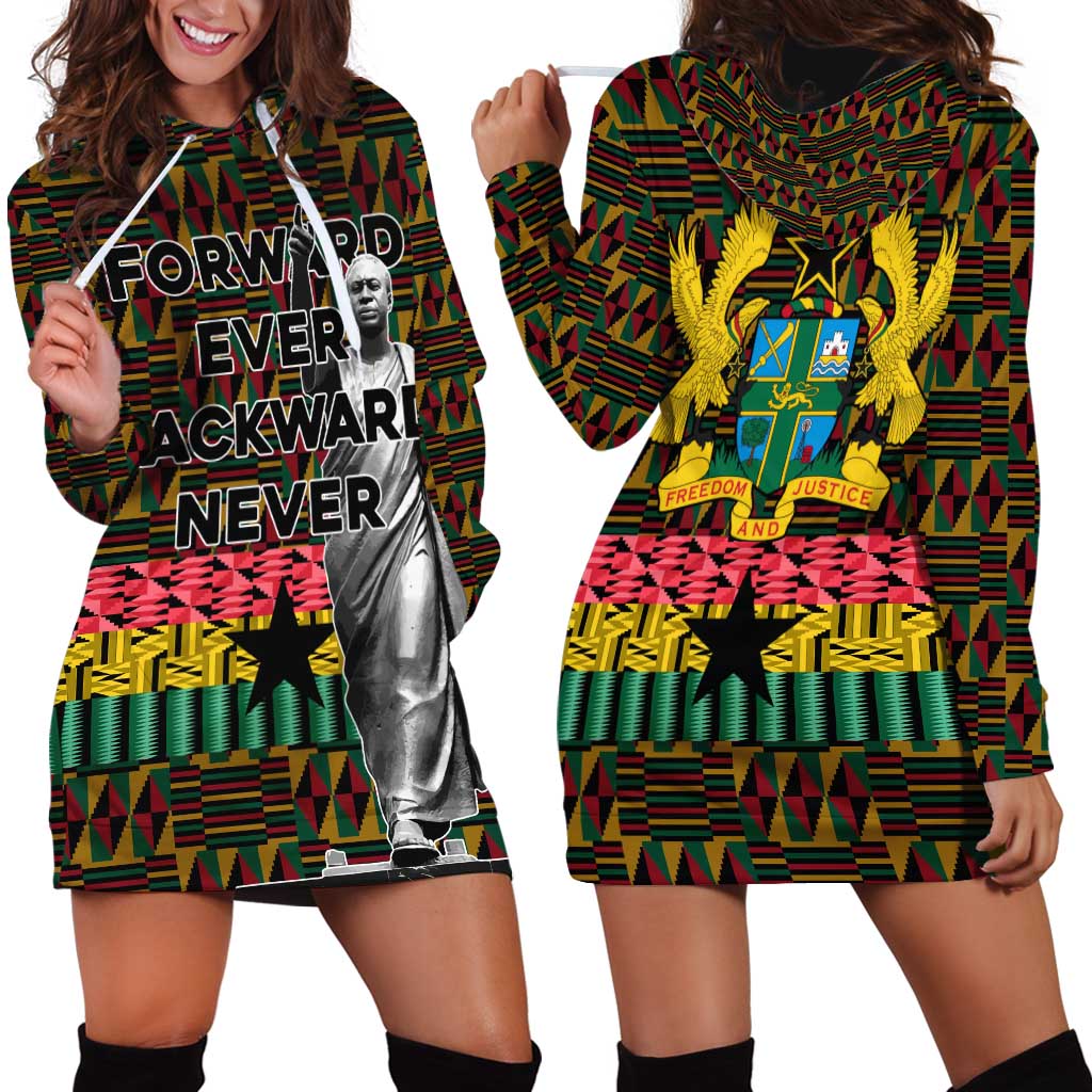 Kwame Nkrumah Hoodie Dress with Coat of Arms – Grunge Style Design