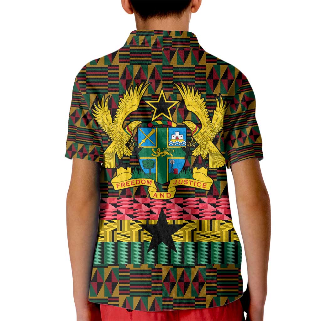 Kwame Nkrumah Kid Polo Shirt with Coat of Arms – Grunge Style Design
