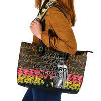 Kwame Nkrumah Leather Tote Bag with Coat of Arms – Grunge Style Design