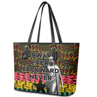 Kwame Nkrumah Leather Tote Bag with Coat of Arms – Grunge Style Design