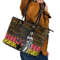 Kwame Nkrumah Leather Tote Bag with Coat of Arms – Grunge Style Design