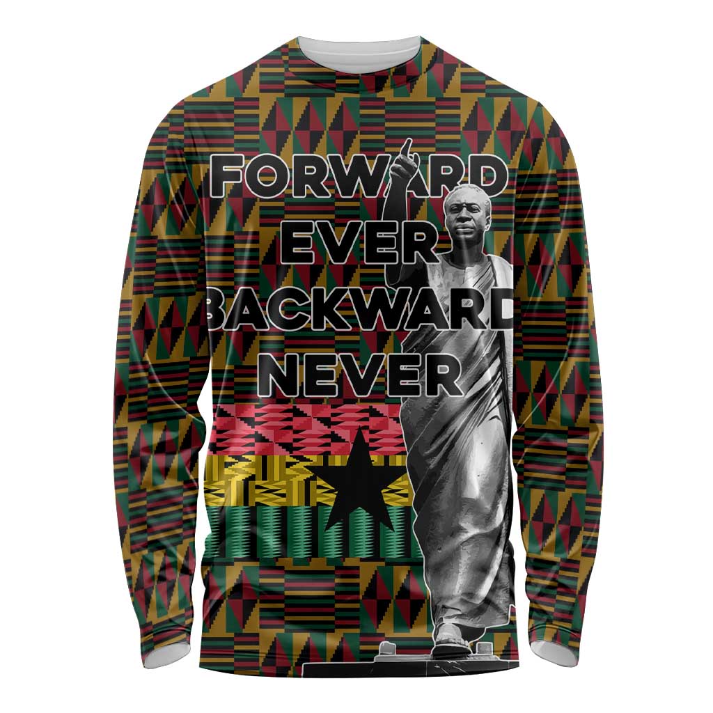 Kwame Nkrumah Long Sleeve Shirt with Coat of Arms – Grunge Style Design