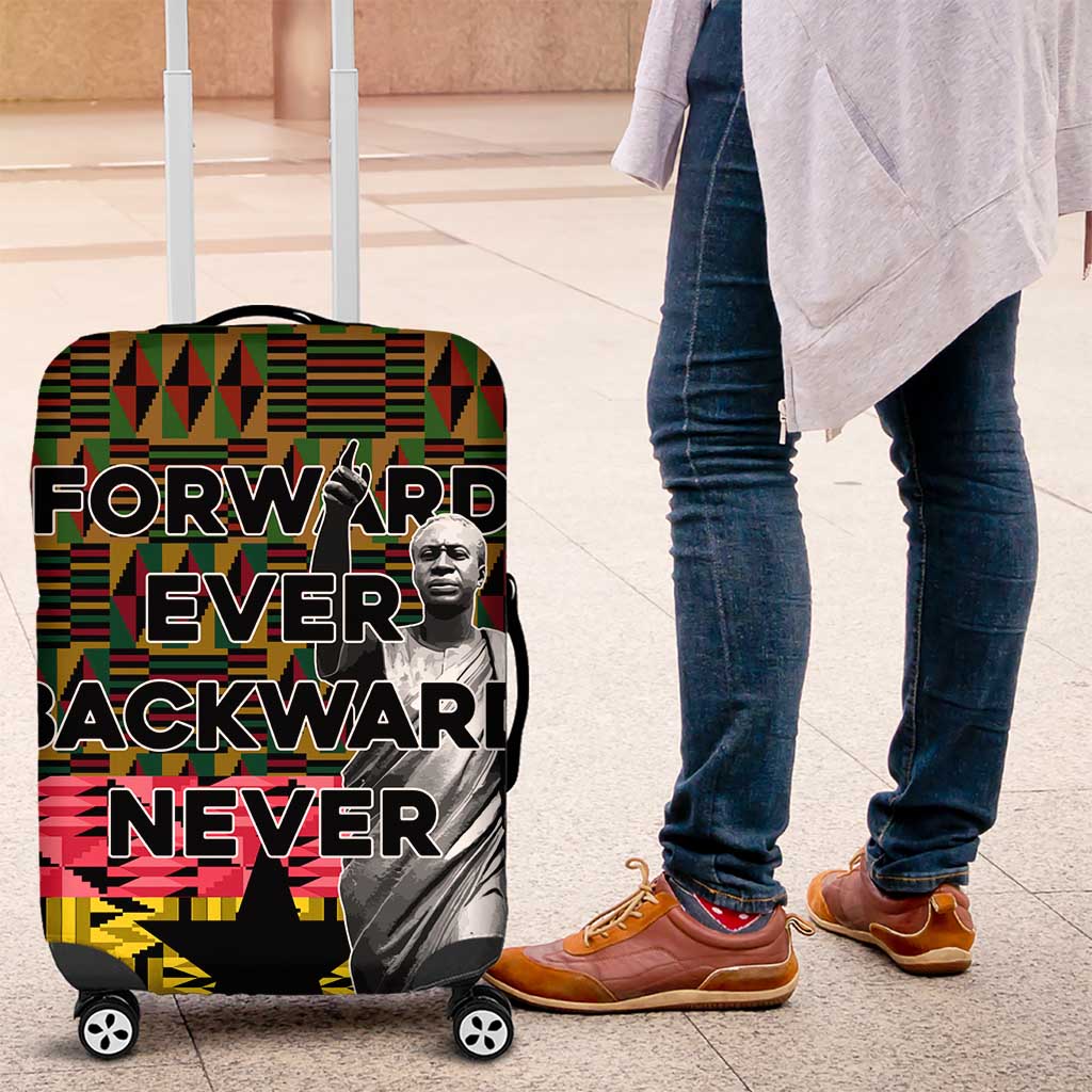 Kwame Nkrumah Luggage Cover with Coat of Arms – Grunge Style Design