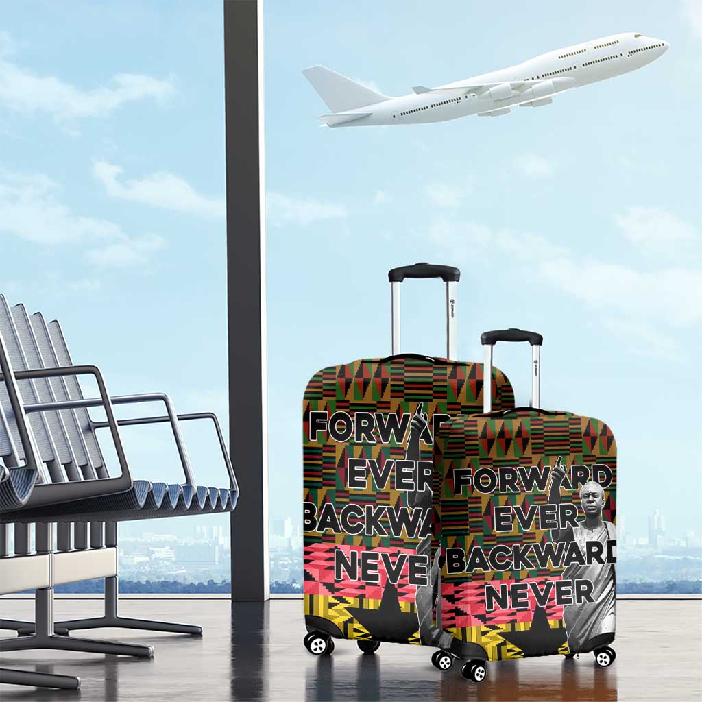 Kwame Nkrumah Luggage Cover with Coat of Arms – Grunge Style Design