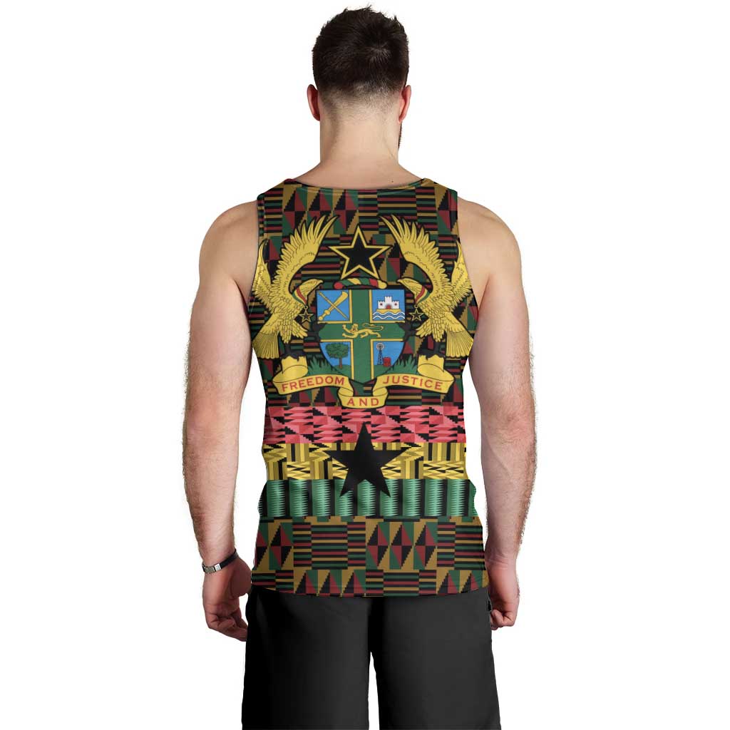 Kwame Nkrumah Men Tank Top with Coat of Arms – Grunge Style Design