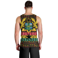 Kwame Nkrumah Men Tank Top with Coat of Arms – Grunge Style Design