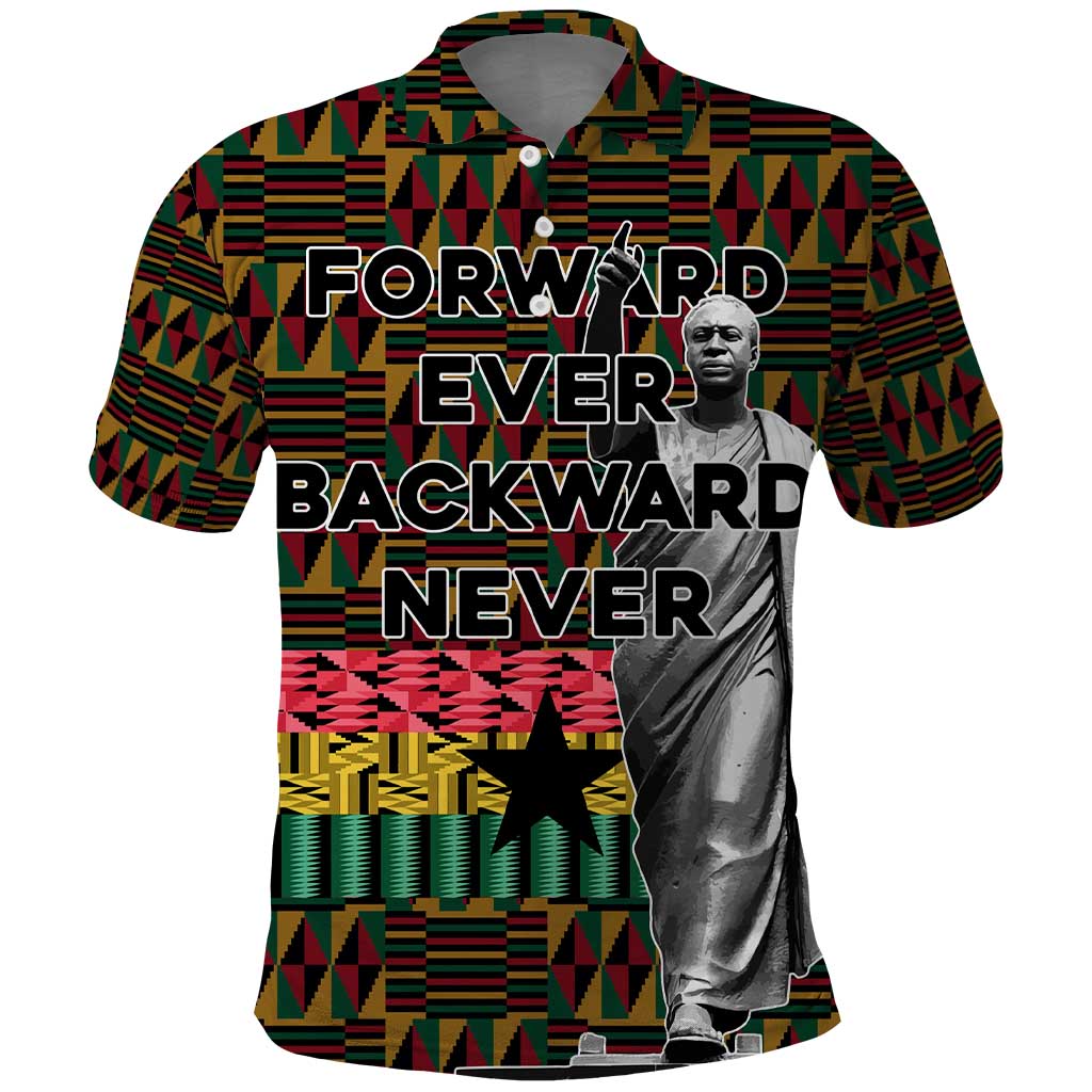 Kwame Nkrumah Polo Shirt with Coat of Arms – Grunge Style Design